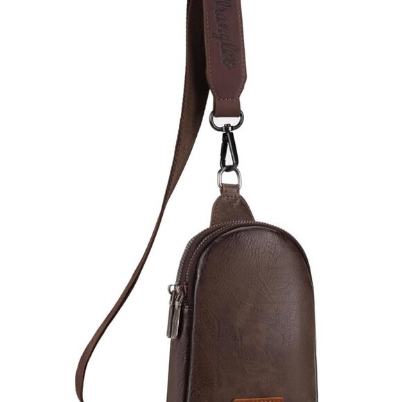 Handbags - PU Leather Crossbody Sling Bag - Adjustable Strap, Multiple Compartments